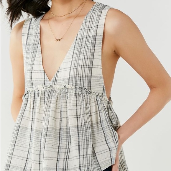 Urban Outfitters Melody Linen Babydoll Top - Picture 3 of 15